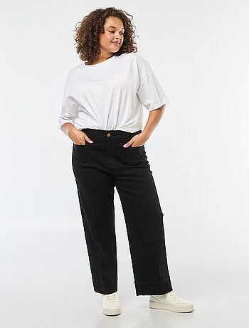 Calças wide-leg cropped
