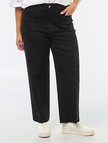 Calças wide-leg cropped