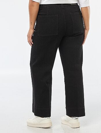 Calças wide-leg cropped