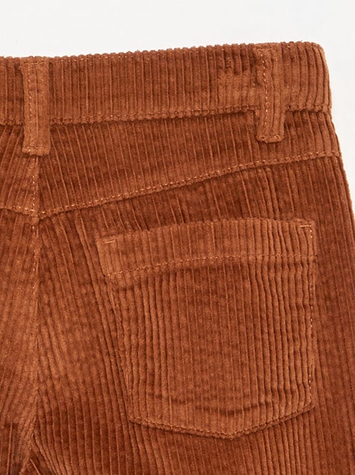 Calças wide leg de veludo canelado - Kiabi