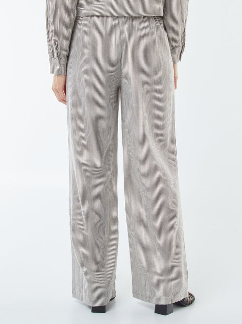 Calças wide leg em linho misturado - Kiabi