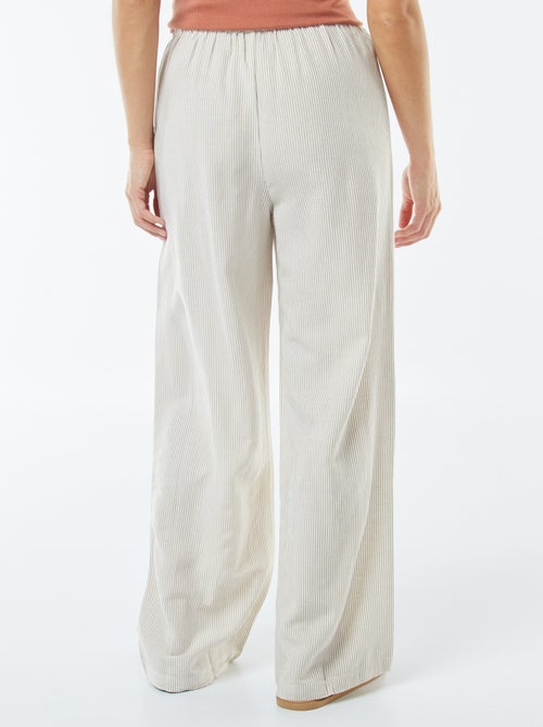 Calças wide leg em linho misturado - Kiabi