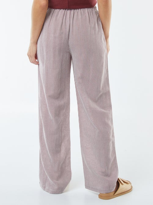 Calças wide leg em linho misturado - Kiabi