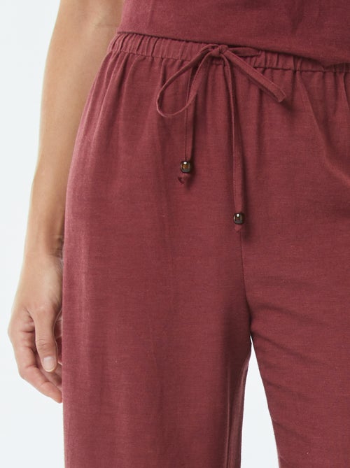 Calças wide leg em linho misturado - Kiabi