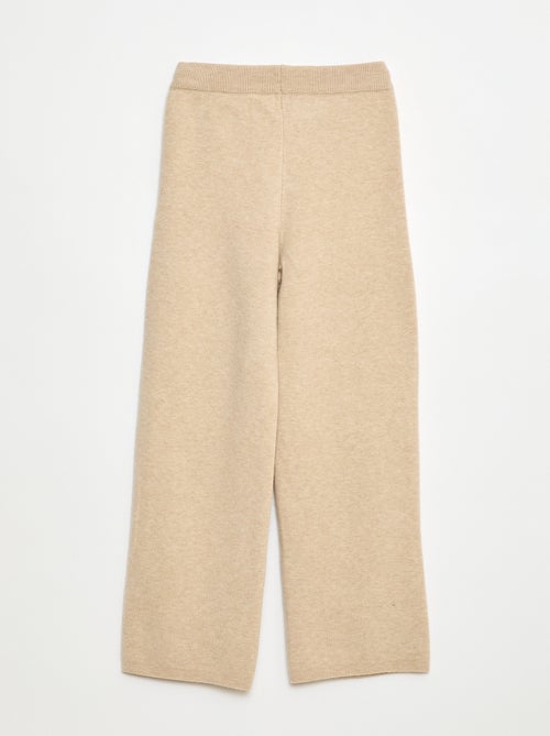 Calças wide leg em tricô - Kiabi