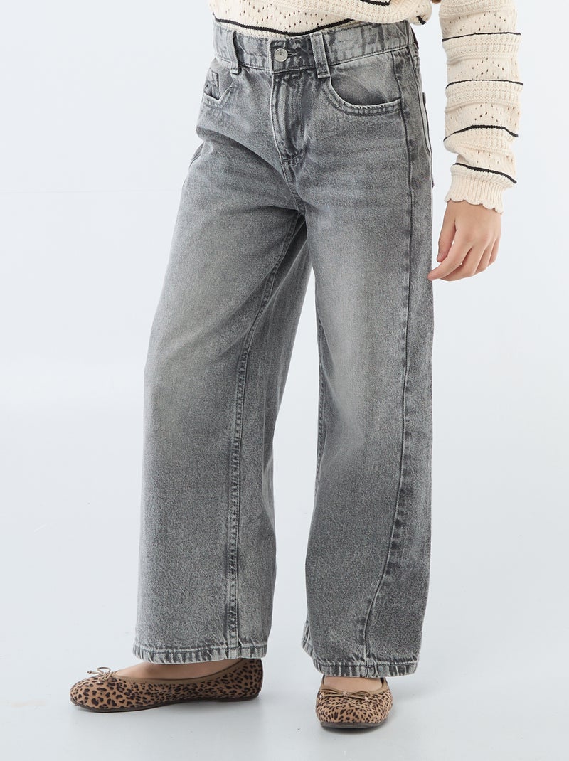 Calças wide leg fit / corte largo com 2 tons Cinza - Kiabi