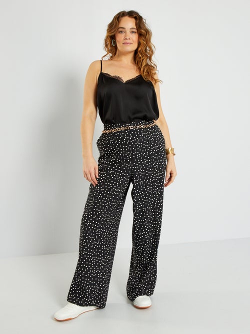 Calças wide leg fluidas - Kiabi