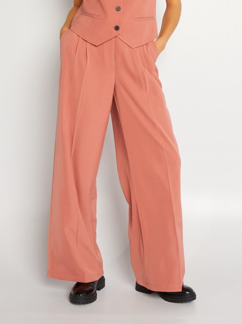 Calças wide leg Rosa - Kiabi