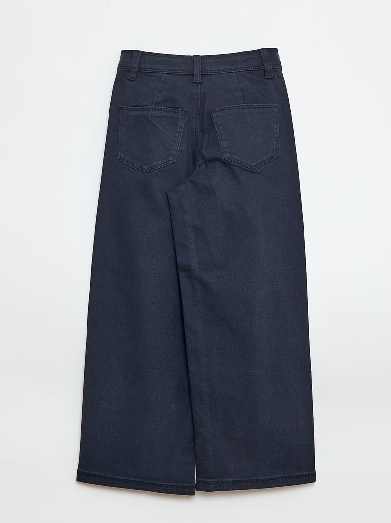 Calças wide leg sem bolsos frontais Azul - Kiabi
