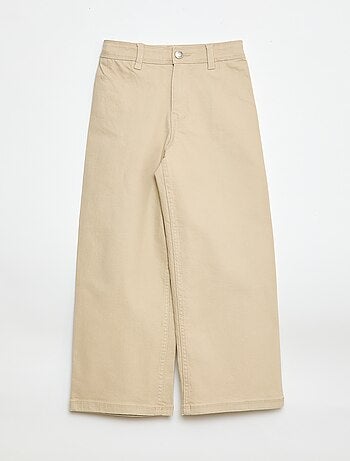 Calças wide leg sem bolsos frontais