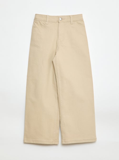 Calças wide leg sem bolsos frontais - Kiabi