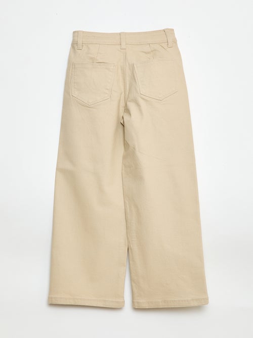 Calças wide leg sem bolsos frontais - Kiabi