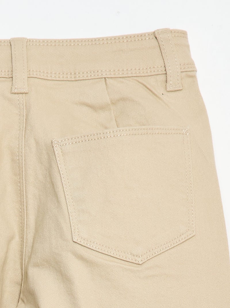 Calças wide leg sem bolsos frontais Bege - Kiabi