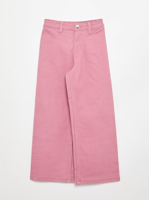 Calças wide leg sem bolsos frontais - Kiabi