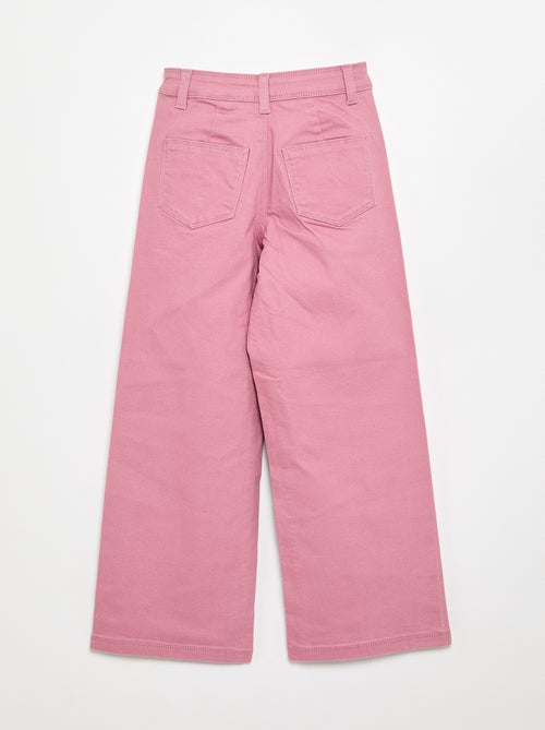 Calças wide leg sem bolsos frontais - Kiabi