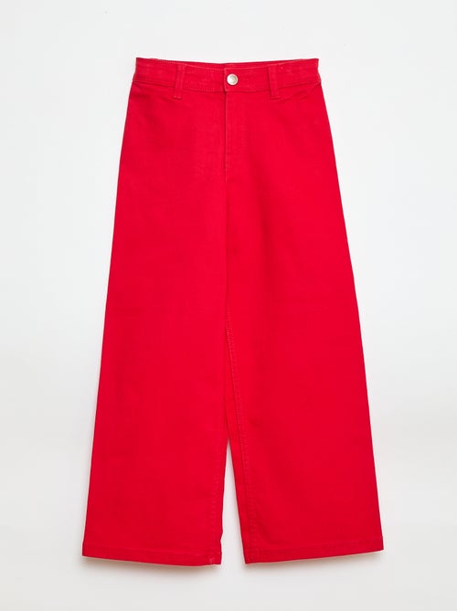 Calças wide leg sem bolsos frontais - Kiabi