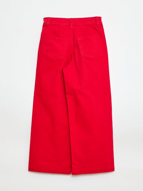 Calças wide leg sem bolsos frontais - Kiabi
