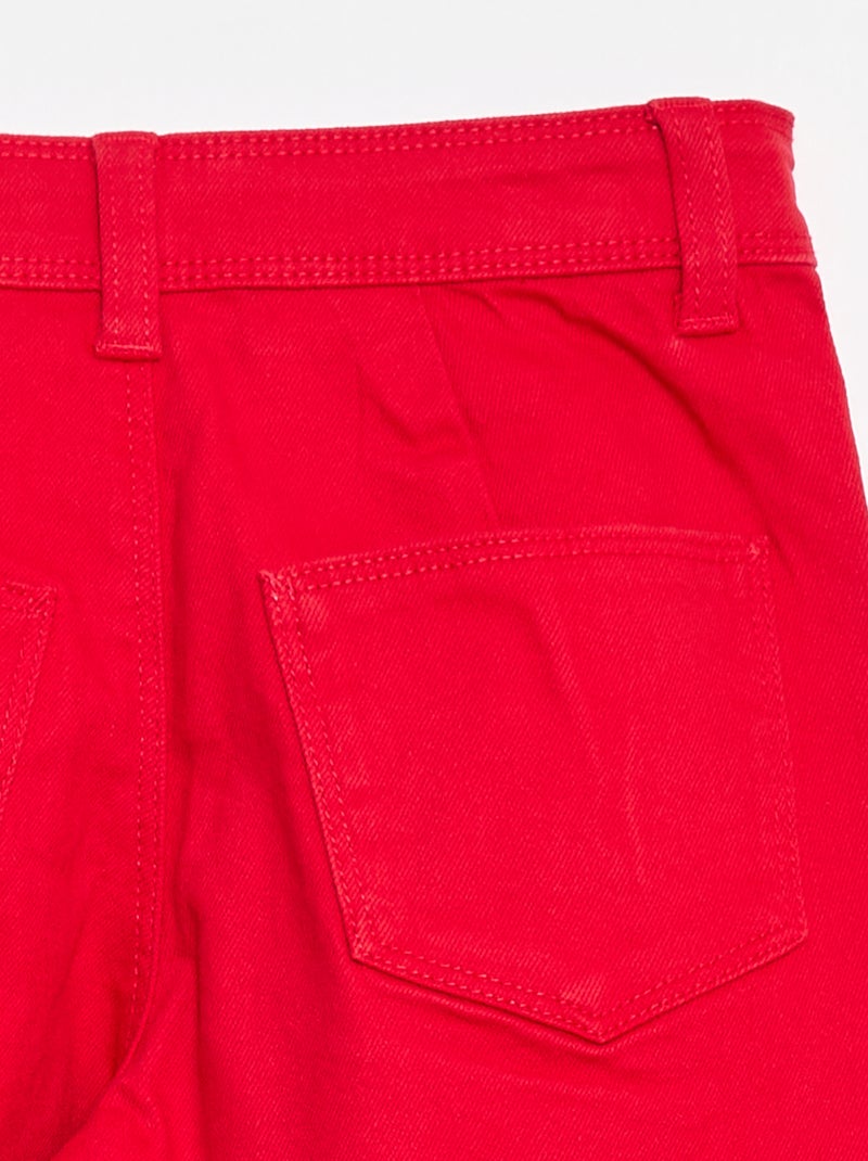 Calças wide leg sem bolsos frontais Vermelho - Kiabi