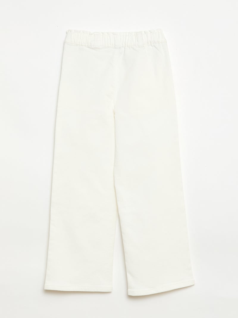 Calças wide legs - coleção fácil de vestir Branco - Kiabi