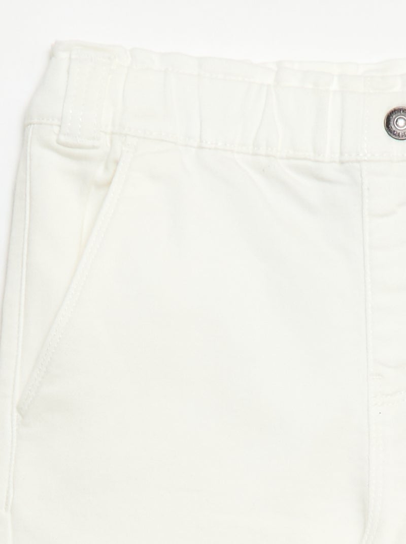 Calças wide legs - coleção fácil de vestir Branco - Kiabi