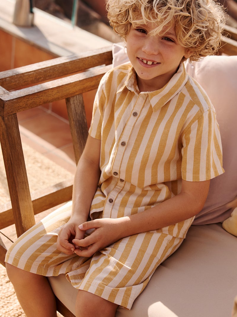 Calções às riscas com bolsos BRANCO - Kiabi