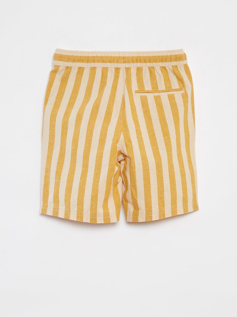 Calções às riscas com bolsos BRANCO - Kiabi