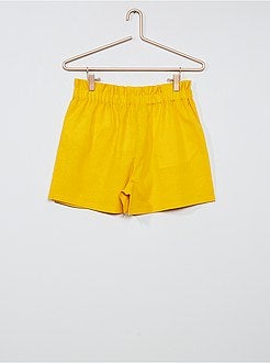 Menina 10-18 anos - Calções às riscas com botões - Kiabi