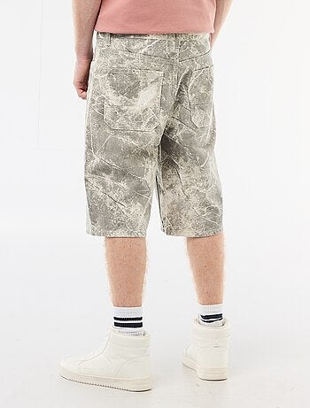 Calções baggy com efeito original em algodão