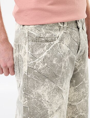 Calções baggy com efeito original em algodão