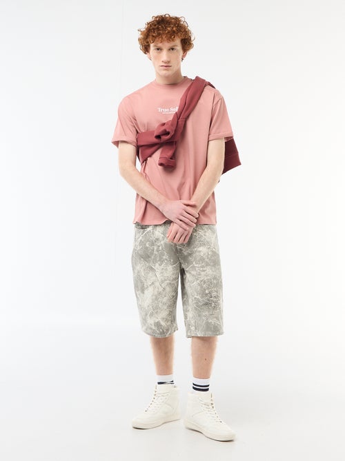 Calções baggy com efeito original em algodão - Kiabi