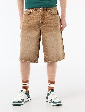 Calções baggy com efeito original em algodão