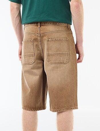 Calções baggy com efeito original em algodão