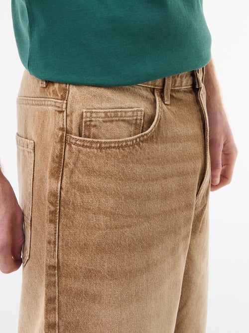 Calções baggy com efeito original em algodão - Kiabi