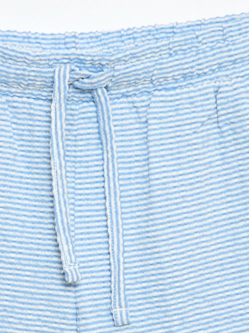 Calções bicolores com cintura elástica em algodão - Kiabi