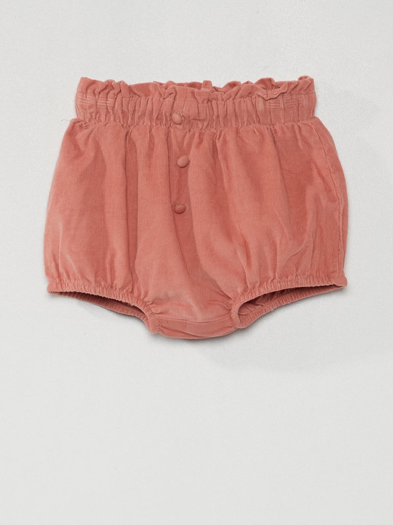 Calções bloomer em veludo ROSA - Kiabi
