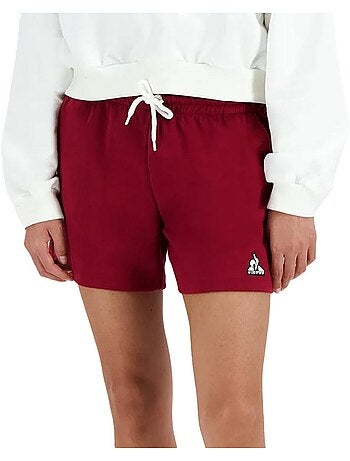 Calções Bordô Le Coq Sportif Heritage para Mulher
