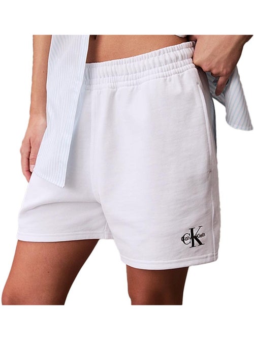 Calções Brancos de Mulher Calvin Klein Jeans Monologo Francês - Kiabi Calções Brancos de Mulher Calvin Klein Jeans Monologo Francês - Kiabi