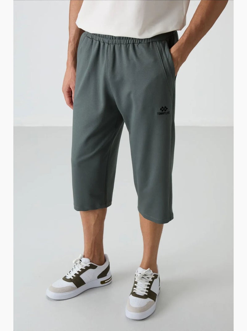 Calções capri em jersey de homem tommy Cáqui - Kiabi