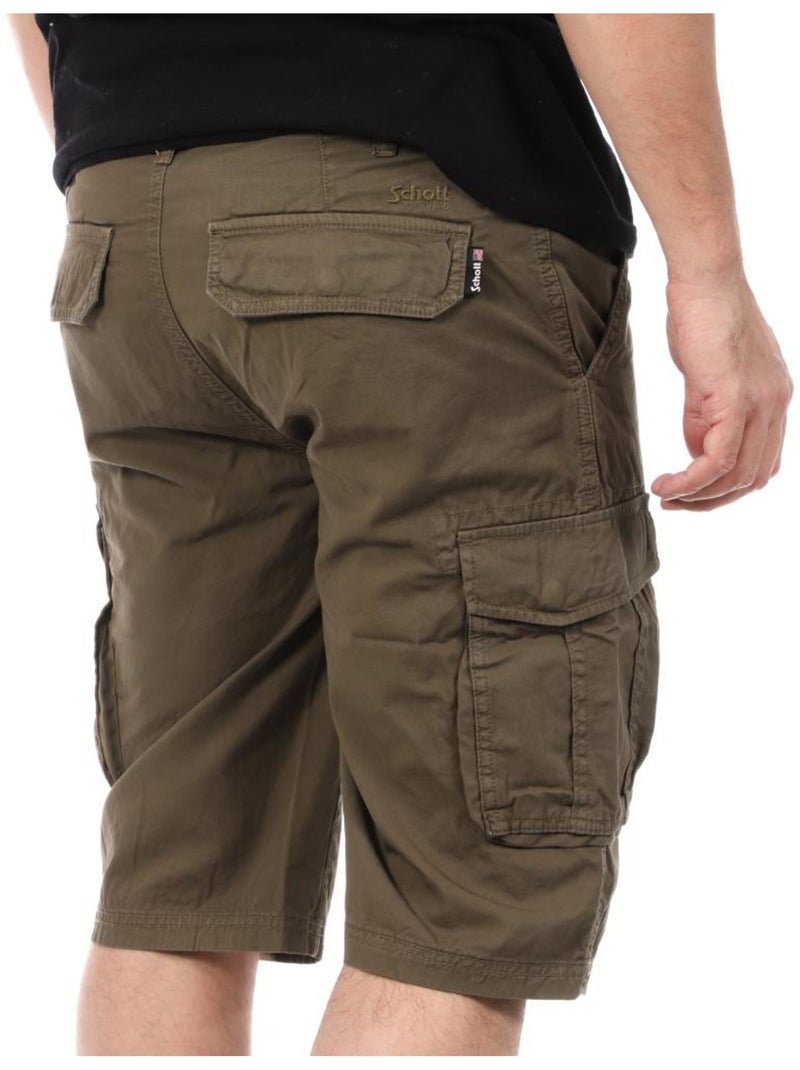 Calções Cargo Kaki para Homem Schott Verde cáqui claro - Kiabi