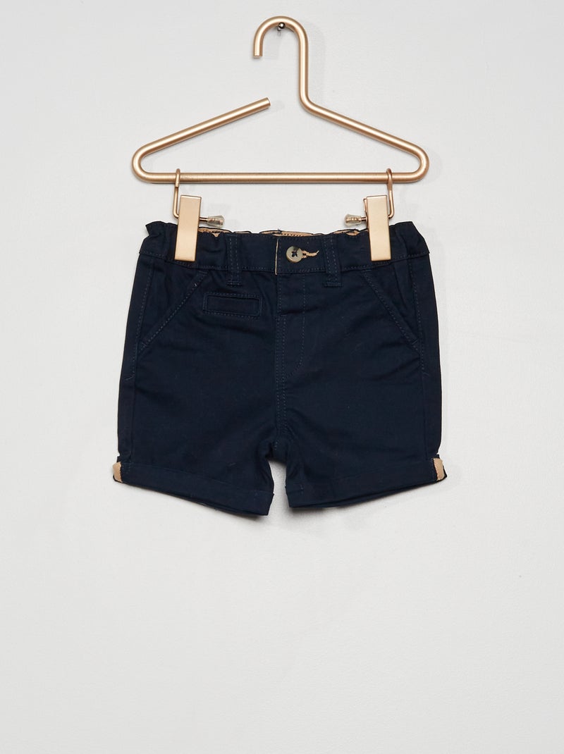 Calções chino Azul Marinho - Kiabi