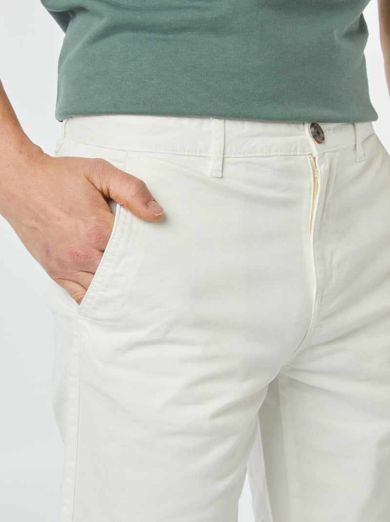 Calções chino BRANCO - Kiabi