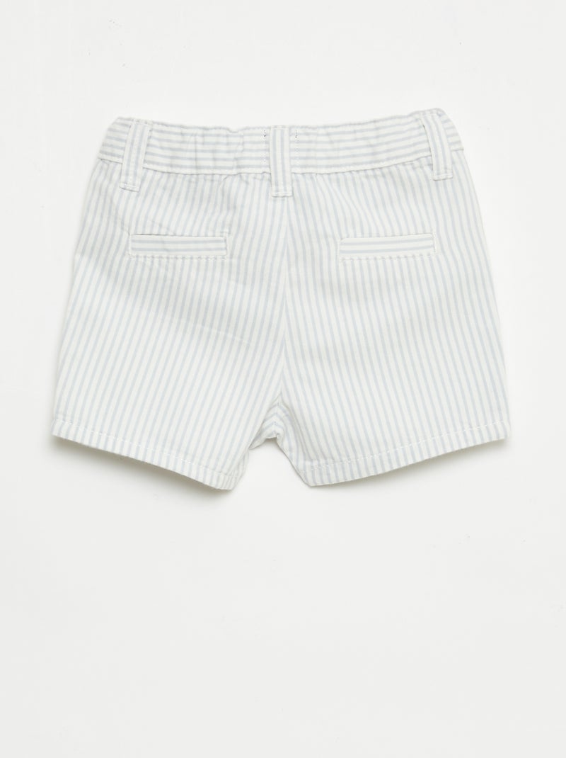 Calções chino com cintura ajustável Branco - Kiabi