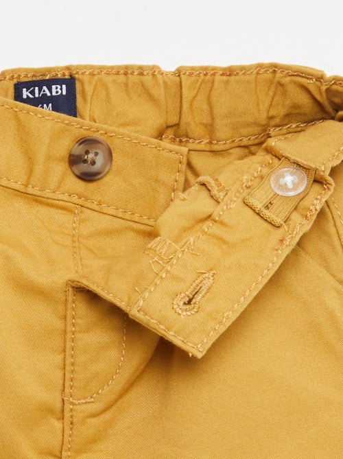 Calções chino com cintura ajustável - Kiabi
