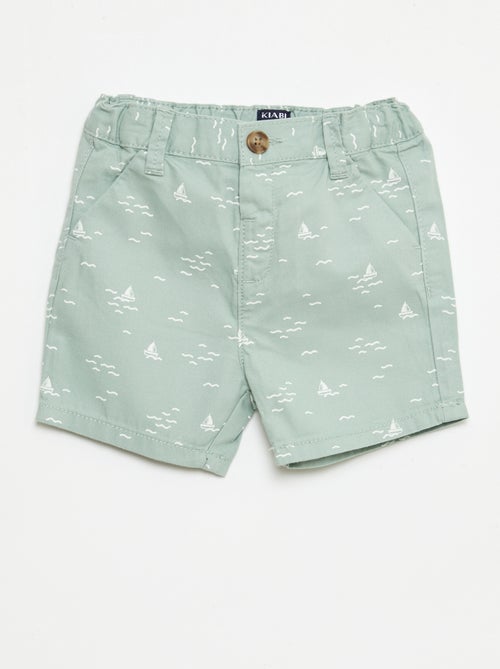 Calções chino com cintura ajustável - Kiabi