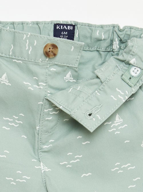 Calções chino com cintura ajustável - Kiabi