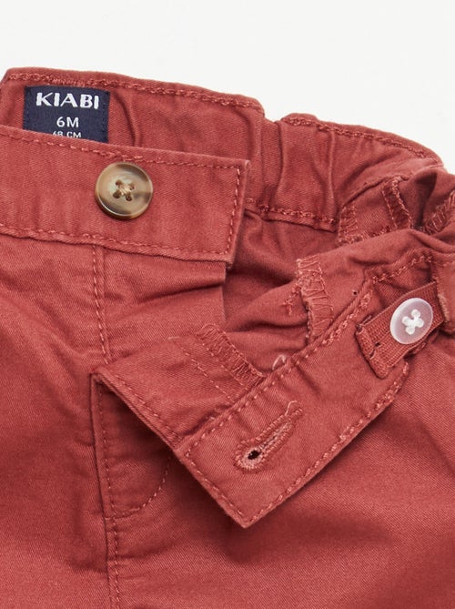 Calções chino com cintura ajustável - Kiabi