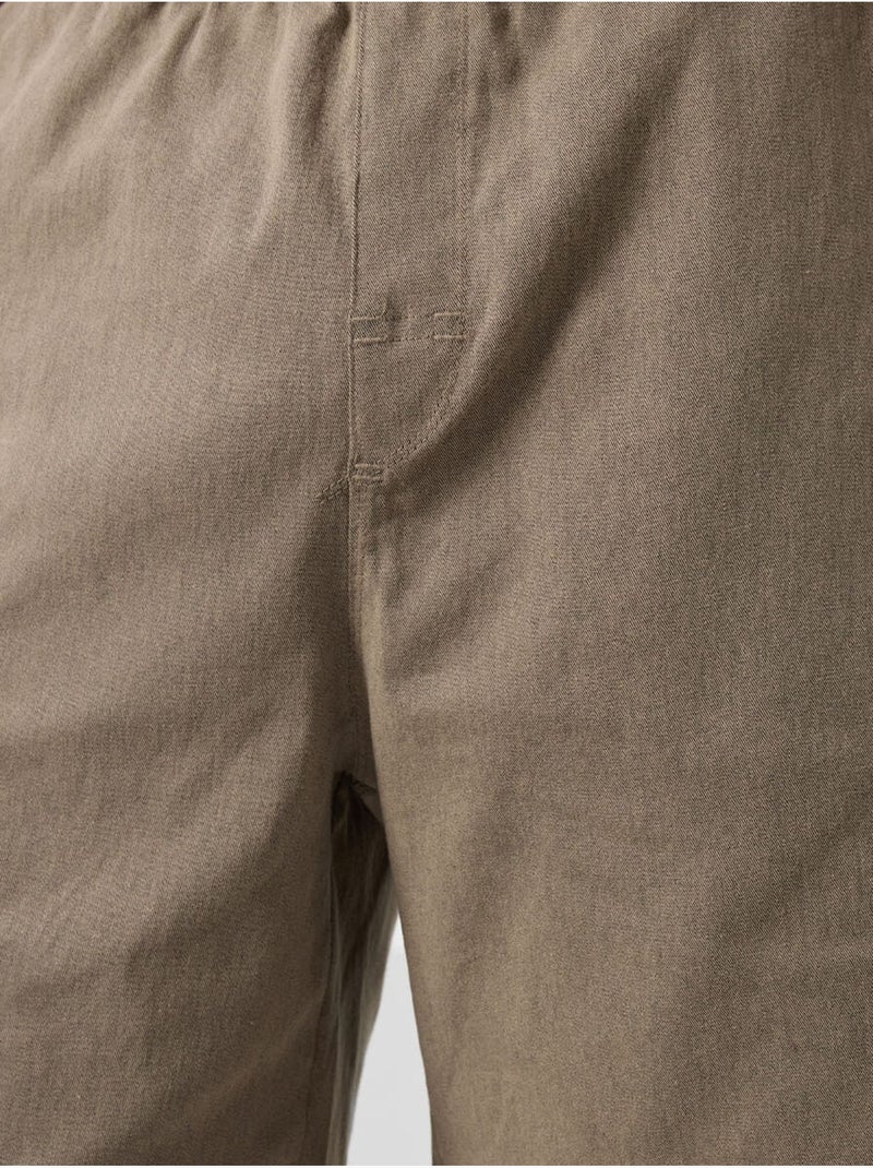 Calções chino de homem de corte regular tommy Cáqui - Kiabi