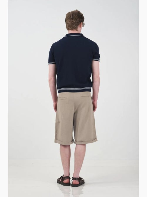 Calções chino de perna larga de cintura média com bolsos giesto - Kiabi Calções chino de perna larga de cintura média com bolsos giesto - Kiabi