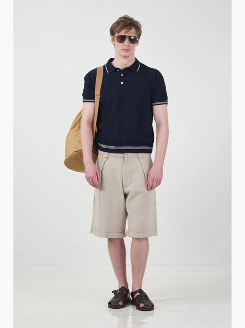 Calções chino de perna larga de cintura média com bolsos giesto - Kiabi Calções chino de perna larga de cintura média com bolsos giesto - Kiabi