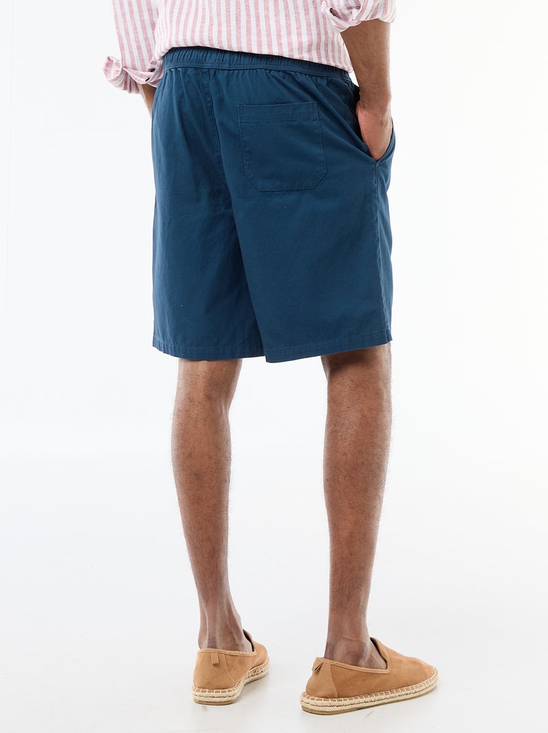 Calções chino lisos Azul - Kiabi
